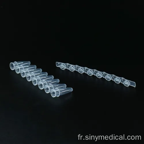 0,2 ml Clear 8 bandes PCR tubes extra mince mur